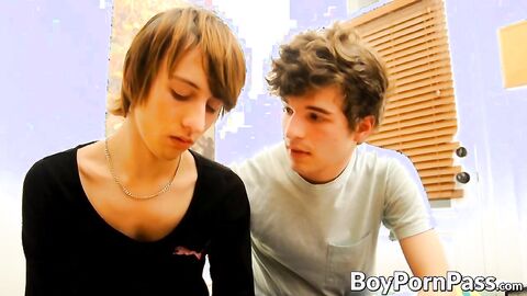 Young gays make out and have blowjobs before anal railing