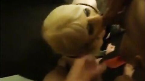 Crossdresser Threesome: Blowjob, Bukkake and Masturbation