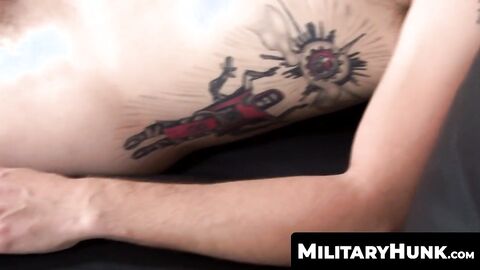 MilitaryHunk.com - Sexy soldier boi Jaxon D jacks off his pecker solo with passion