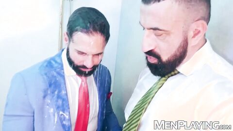 Suited Joe Casio submits to Drew Dixon for deep ass drilling