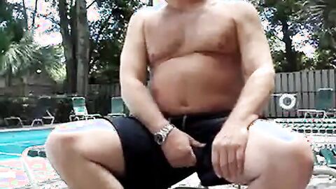 Daddy's Outdoor Adventure by the Pool