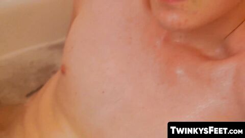 TwinkysFeet.com - Young dude loves playing with his feet in the bathroom and then str