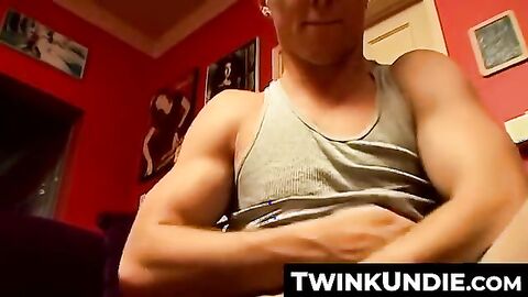 TwinkUndie.com - Jock Kelly Cooper's tighties cock stretch and intense wank