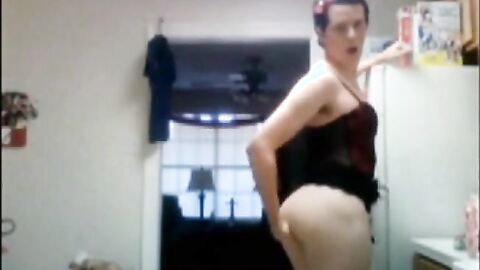 Cute Femboy Crossdresses on Webcam