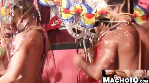 MachoIO.com - Bald latino hunk leaves party to get facial after bareback bliss