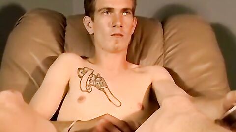 JoeSchmoeXXX.com - Tattooed butt muncher jerks off his massive schlong solo