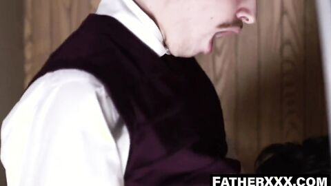 FatherXXX.com - Whispers of sexual desire lead to raw confessional ass fuck
