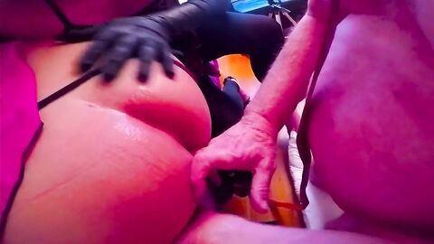 Fat Crossdresser Gangbanged by Mistress and Sub