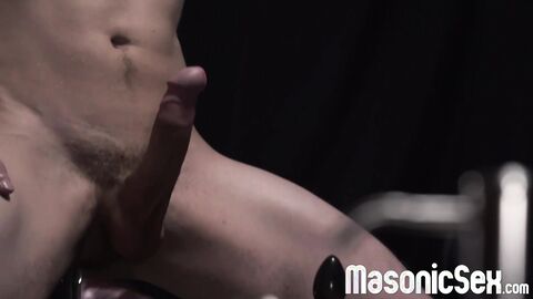 Hot twink Marcus Ryan blows Master Angus massive cocks before ass penetration