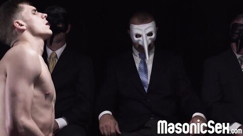 Hot twink Marcus Ryan blows Master Angus massive cocks before ass penetration