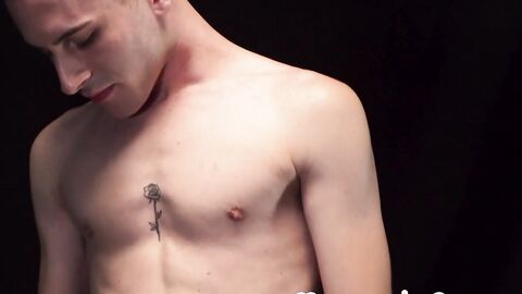 Inked twink Oliver James Bareback before drilling dildo by DILF Masters