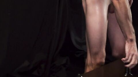 Inked twink Oliver James Bareback before drilling dildo by DILF Masters