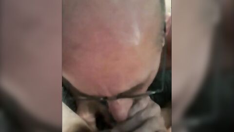 Daddy's Blowjob Practice with Amateur Bear Couple