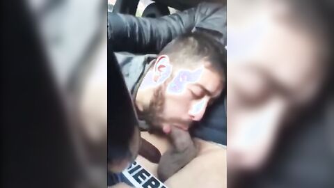 Driving Blow Job - Big Cock Surprise on the Road!