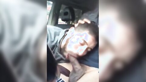 Driving Blow Job - Big Cock Surprise on the Road!