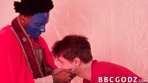 Masked inked stud interracial bareback ends with creampie