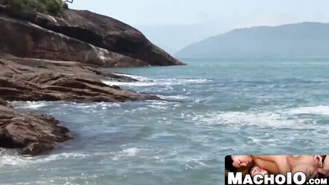 MachoIO.com - Hardcore latino jock creampied after bareback on the beach