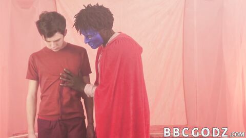 White twink experiences domination with thick black dick