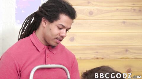 Thick ebony penis domination for a shy white man loving it