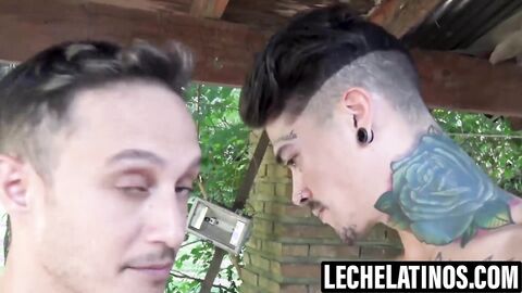 LecheLatinos.com - Etched latino Nacho and Kendro's wild sex acts for cash