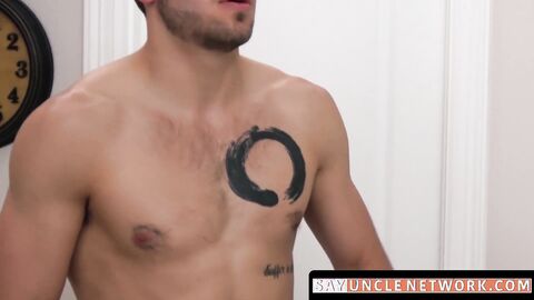 SayUncleNetwork.com - Big dicked daddy penetrates his stepson's tight asshole with pa