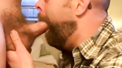 Bearded Guy Takes Two Facials from His Buddy