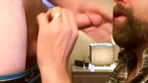 Bearded Guy Takes Two Facials from His Buddy