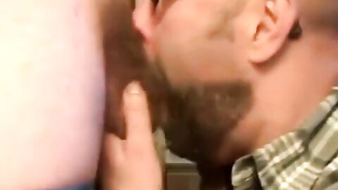 Bearded Guy Takes Two Facials from His Buddy