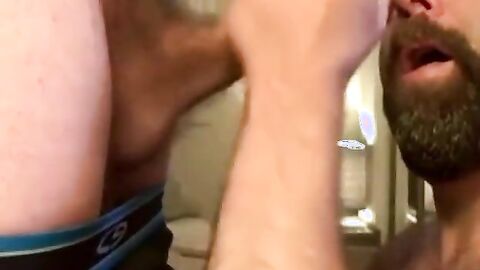 Bearded Guy Takes Two Facials from His Buddy