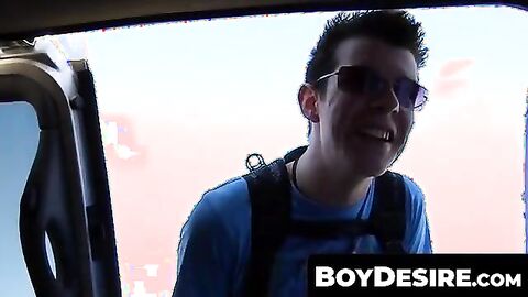 BoyDesire.com - Backseat breeding with Josh, Danny, and Todd's twink trio