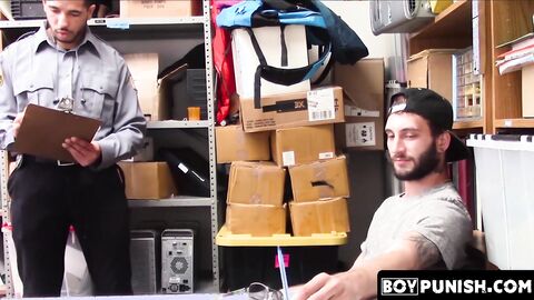 BoyPunish.com - Inked thief's raw, hard ass fucking by a hairy, dominant Latino offic