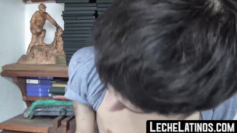 LecheLatinos.com - Straight guy with piercings explores gay sex for the first time