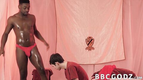 Interracial maledom with young dude rammed by big black dick