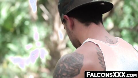 FalconsXXX.com - Muscular stud's ass gets barebacked after his big cock is sucked dry
