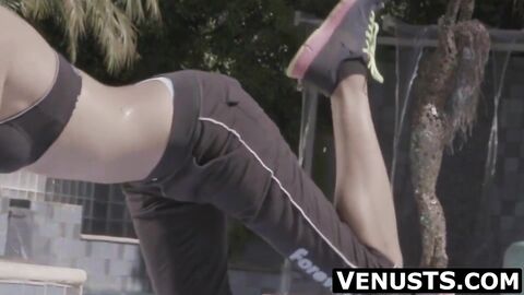 Asian trans Venus passionate about yoga workouts