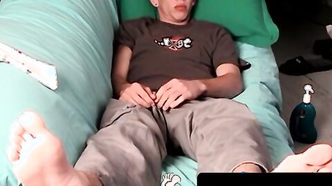 ToesXXX.com - Skinny twink Mikko's foot reveal and passionate cock stroke