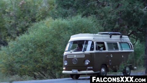 FalconsXXX.com - Hunk receives a blowjob and then raw pounds his partner's ass rough