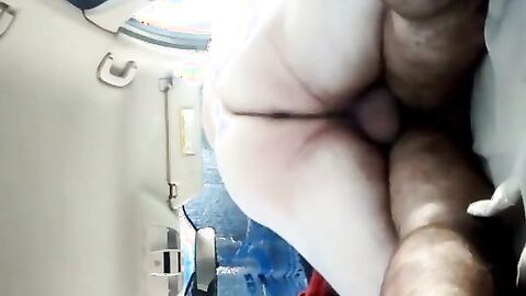 Daddy fucks me bareback in his car - Amateur gay bareback sex