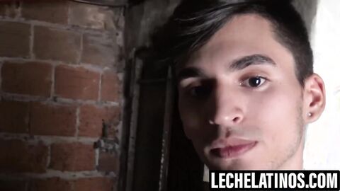 LecheLatinos.com - Slender gay Ross' mouth stuffed with dick