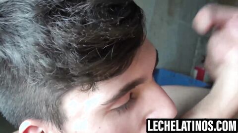 LecheLatinos.com - Slender gay Ross' mouth stuffed with dick