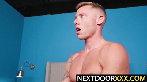 NextDoorXXX.com - Justin Mathews jerks off as Brandon Anderson fucks him