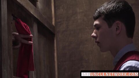 SayUncleNetwork.com - Forbidden church barebacking as daddy priest seduces twink