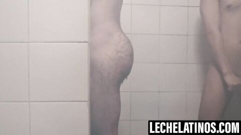 LecheLatinos.com - Threesome fucking session in the shower
