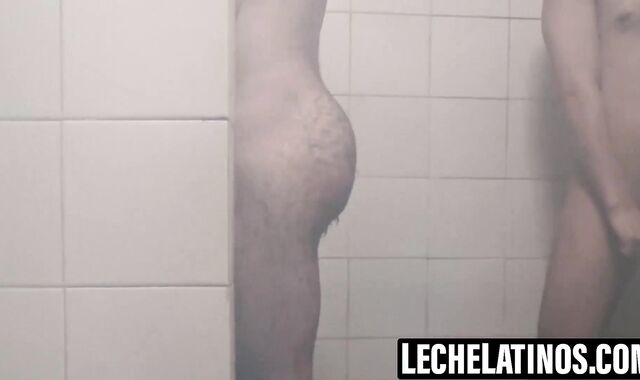 LecheLatinos.com - Threesome fucking session in the shower