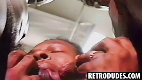 RetroDudes.com - Extremely aroused Rolph Coral savagely consumes two dicks at the sam