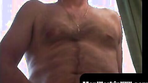 MenWorkinXXX.com - Horny mature dude loves asshole play while wanking solo