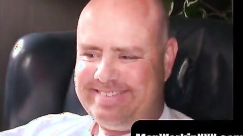 MenWorkinXXX.com - Naughty bear tugs cock and fingers asshole in solo play