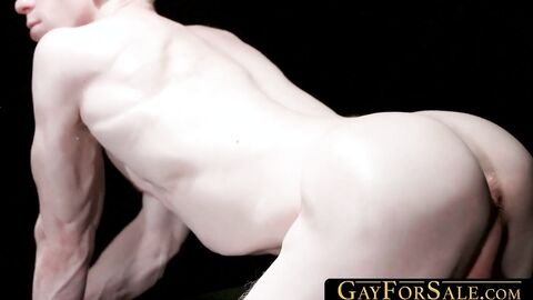 GayForSale.com - Dominant hung daddy mounts a smooth sub twink bareback and unloads i