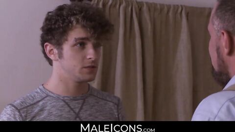 MaleIcons.com - Bearded daddy's big dick invasion of a tight twink ass