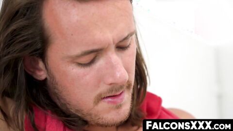 FalconsXXX.com - Buff stud's large dick gets sucked and his ass rammed raw in a wild
